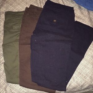 Three pairs of pants.