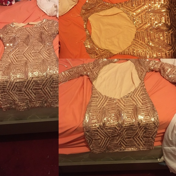 Gold sequenced dress