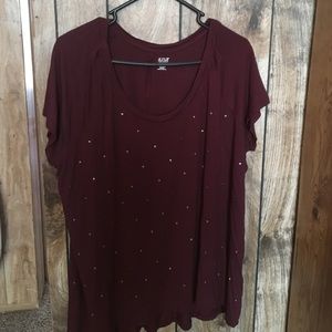 Burgundy top. NWOT