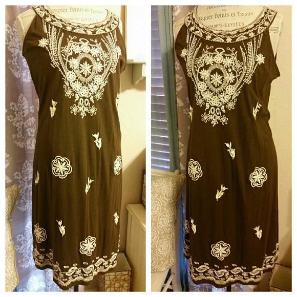 Gorgeous brown sheath dress