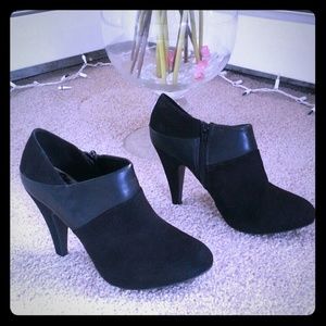 Fergalicious Suede and Faux Leather Ankle Booties
