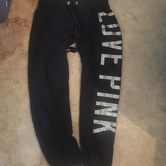 Victoria Secret black cropped bling sweatpants