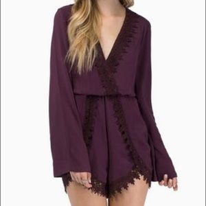 Tobi spring awakening romper, dark purple