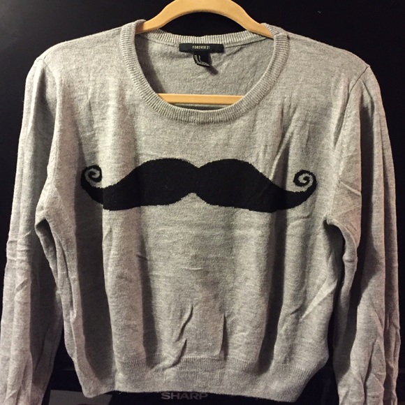 Mustache Crop Top