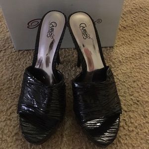 Sexy black slide in heels