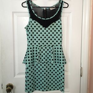 Polka Dot Peplum Dress