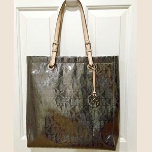 Michael kors signature Jet set metallic tote