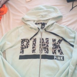 Pink zip up sweatshirt