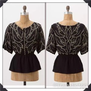 Stunning Anthropologie peplum blouse! Like new