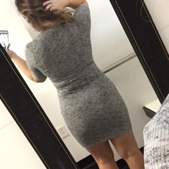 SOLD Heather Grey Ribbed Dress - Picture 2 of 4