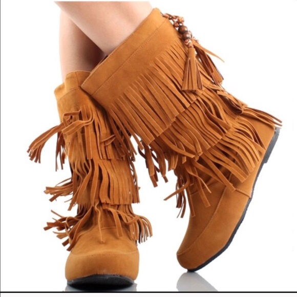 Bo ho Fringe Moccasins
