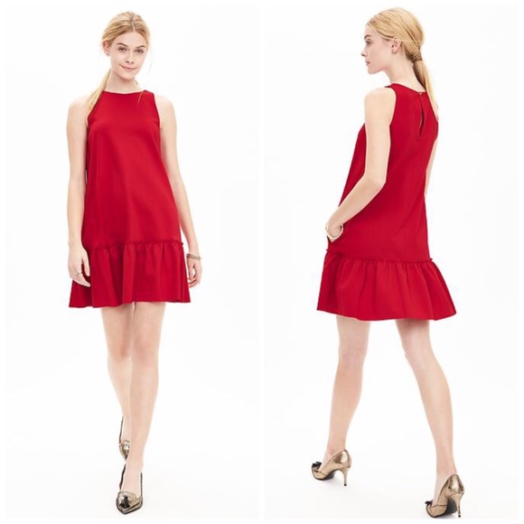 Banana Republic Dresses & Skirts - BR Ponte Knit Ruffle Dress - NWT - 6 Petite