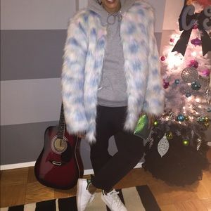 U.K. Based brand, BooHoo.com faux fur coat!