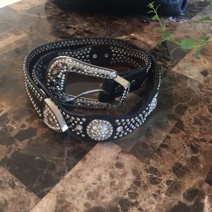Nocona leather bling belt medium