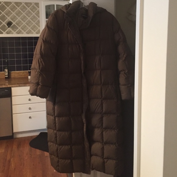Olive Green down coat.