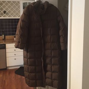 Olive Green down coat.