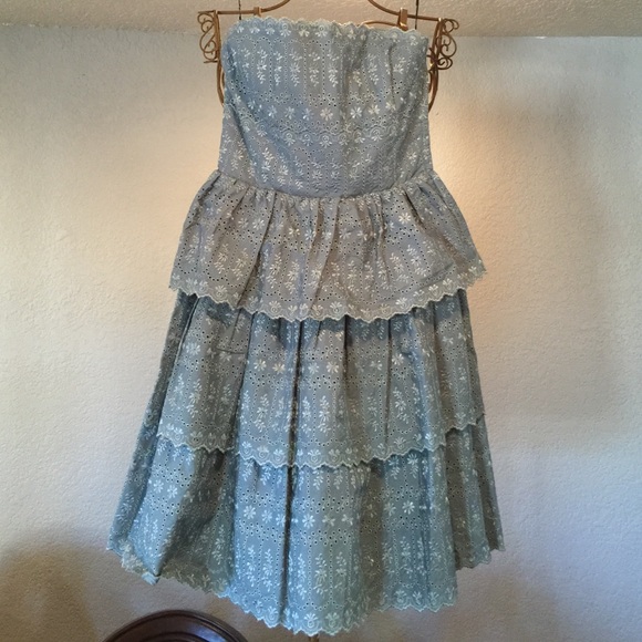 NWT betsey Johnson eyelet ruffle tea party dress