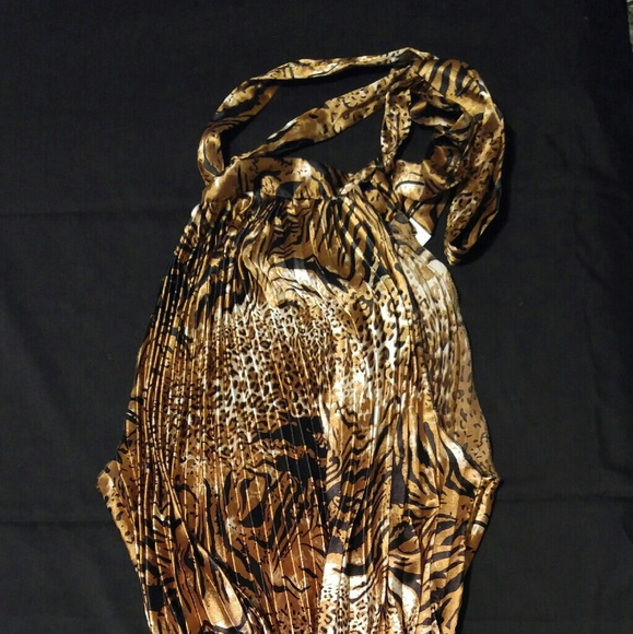 Animal Print Halter Dress - Picture 1 of 3