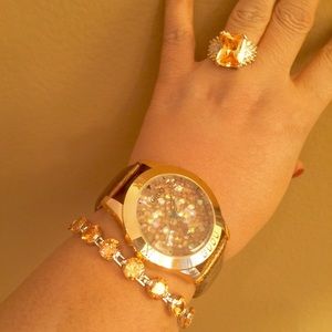 GORGEOUS AUSTRIAN CRYSTAL WATCH. Price firm