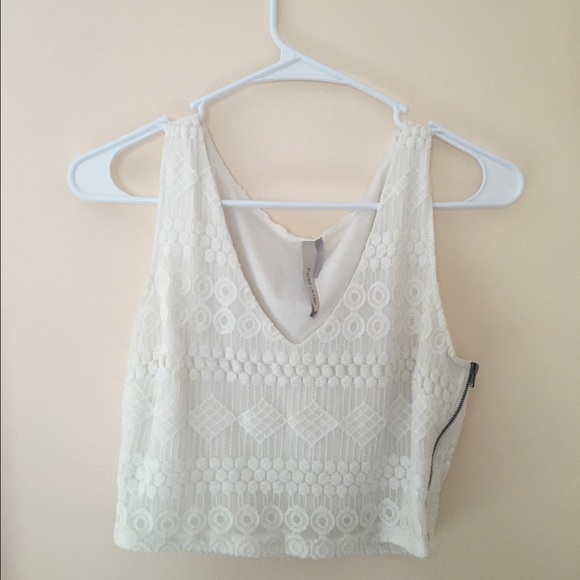 White styled crop top