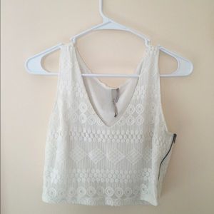 White styled crop top