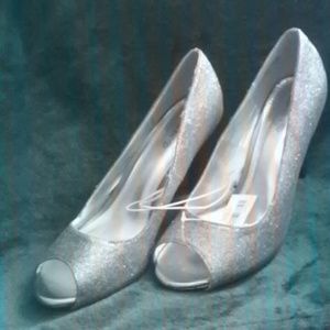 Silver/ Multicolored Sparkle Heels