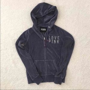 Vs pink velour hoodie