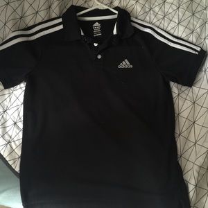 Adidas classic white stripped polo