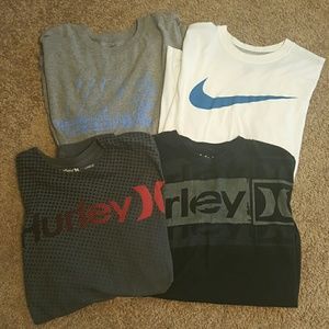 Pack of 4 Mens Nike and Hurley shirts(Large)