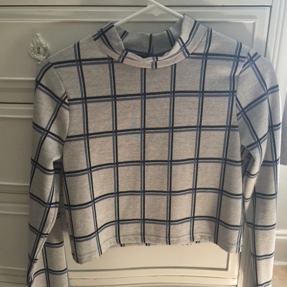 Top shop plaid printed blouse