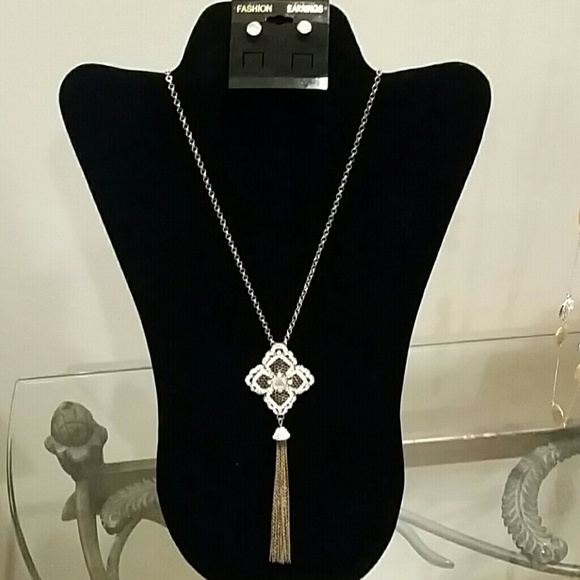 Copper & crystal necklace set