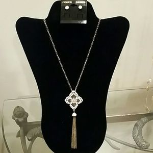 Copper & crystal necklace set