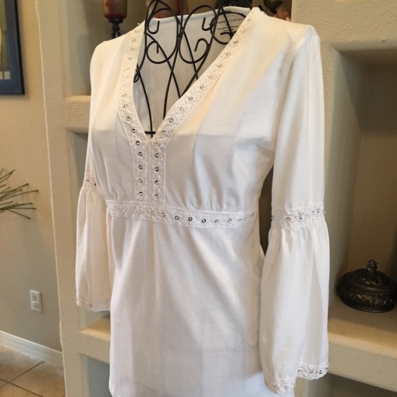 NY & Co. White cotton blouse - Picture 2 of 4