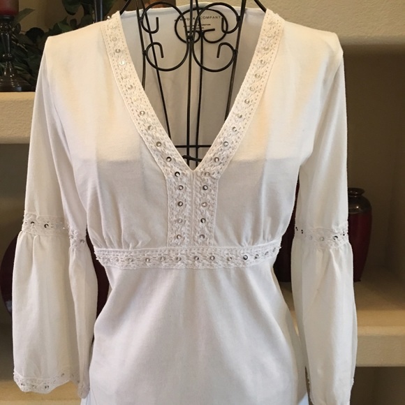 NY & Co. White cotton blouse - Picture 4 of 4