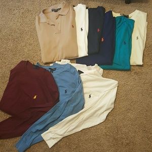 Pack of 9 MENS Polo Shirts (Large and Medium)