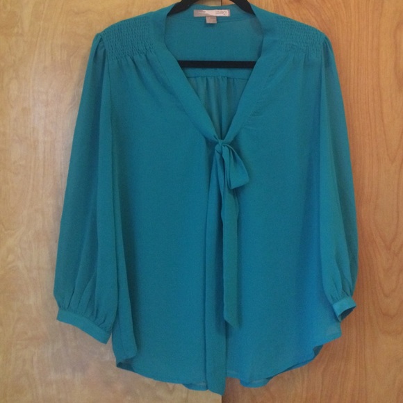 Shear teal tie top from Forever 21