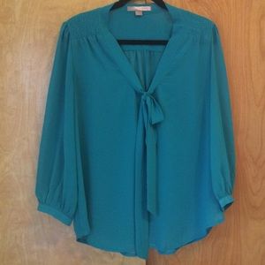Shear teal tie top from Forever 21