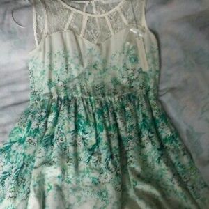 Mesh Yoke Sweetheart Dress