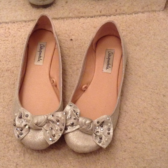 Cream and silver flats