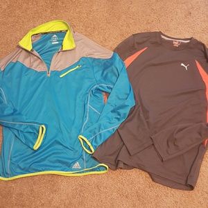 2 MENS athletic pullovers. Adidas,  Puma, (L)