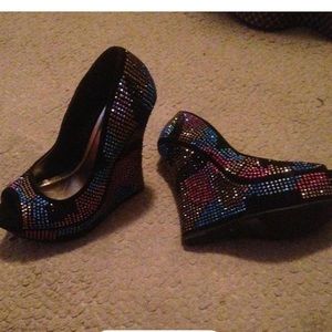 Rainbow stone heels