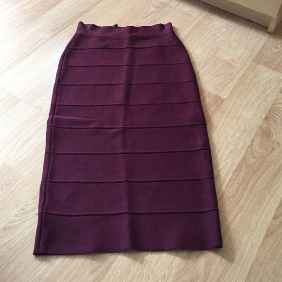 BCBG oxblood bandage skirt