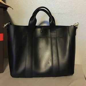 Gap black leather cross body tote
