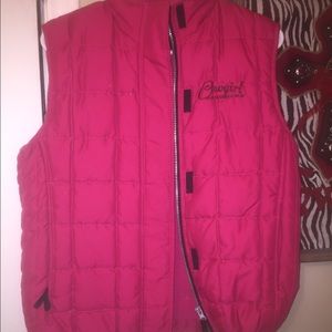 Hot pink puffy vest