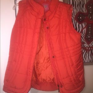 Orange puffy vest