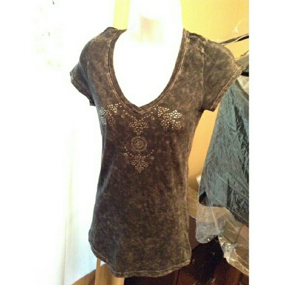 NWT Forever 21 Black Acid Wash Tee