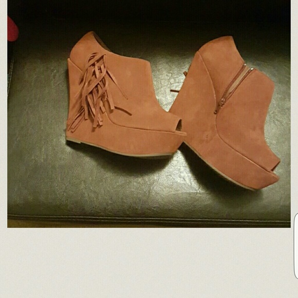 Brand new suede wedges