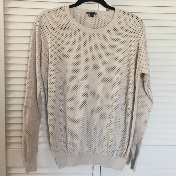 Theory open knit silk blend sweater in M