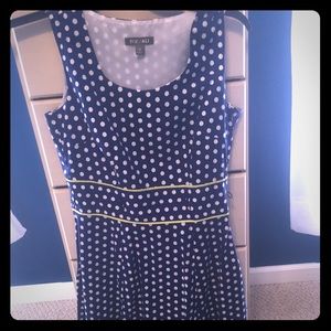Blue polka dotted dress
