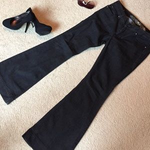 Express flared leg denim jeans (dark/blackest blue